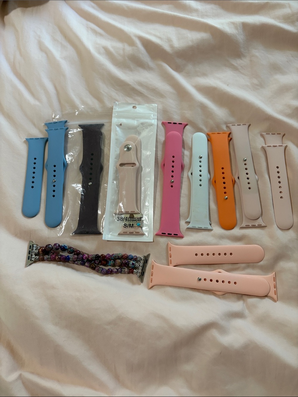Assorted Silicone and Beaded Apple Watch Bands - Multiple Colors